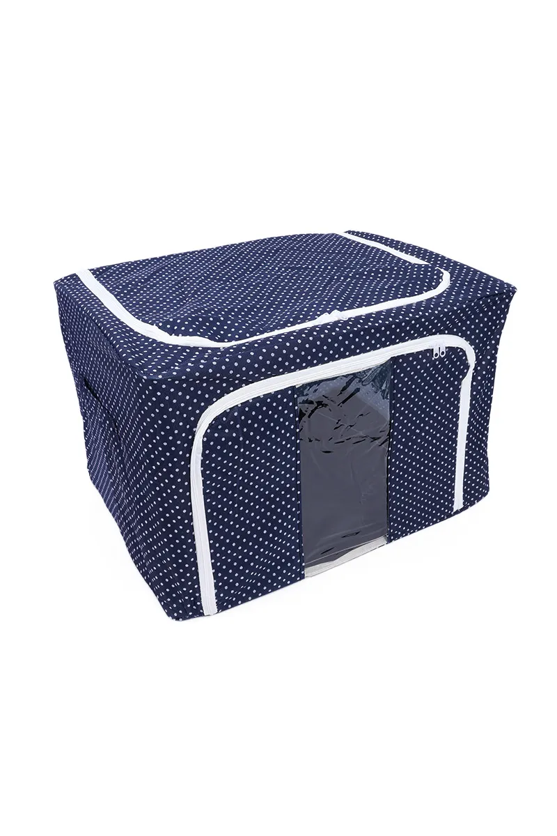 Foldable Steel Frame Clothes Organizer Bag, Navy Blue - 32x50 Cm