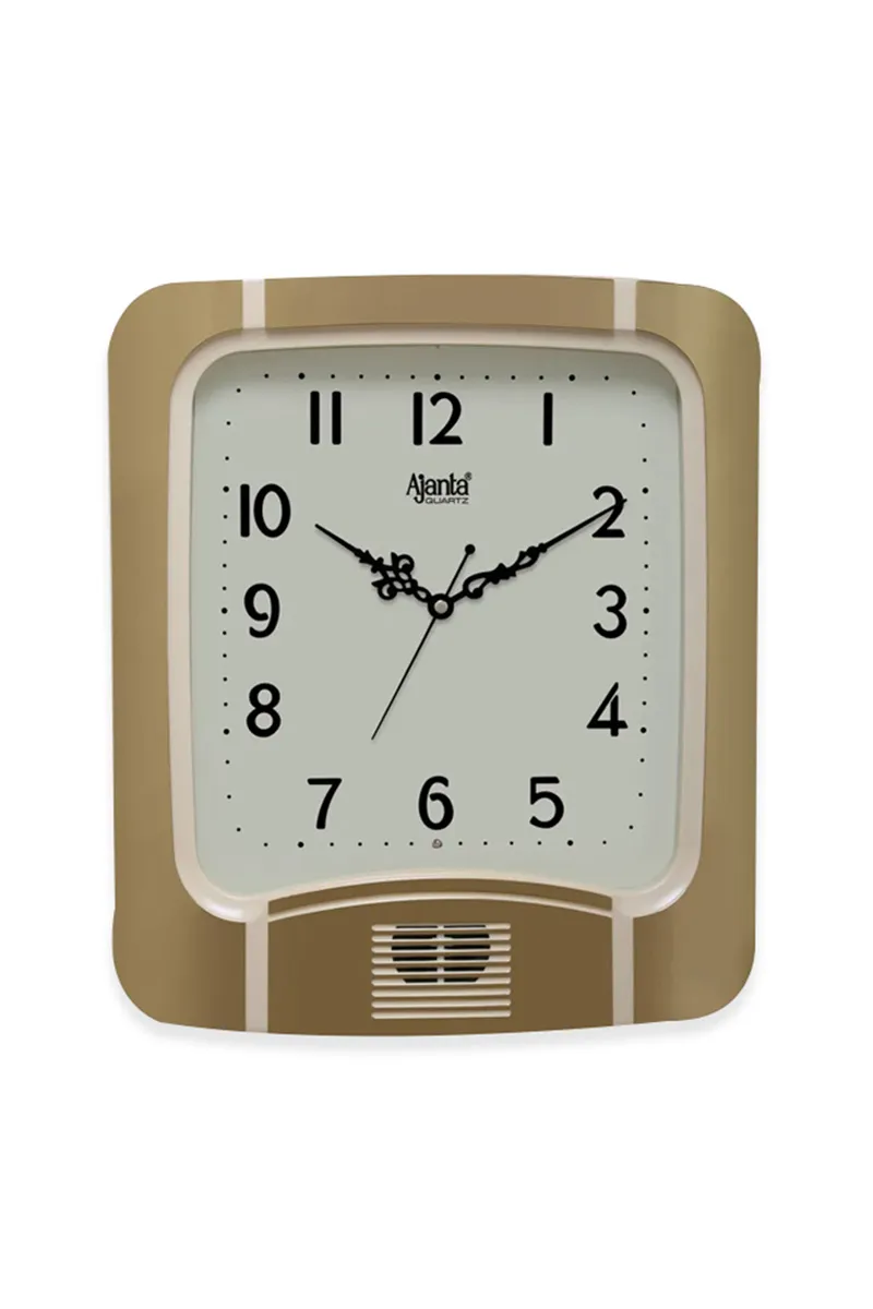Ajanta Plastic Classic Musical Wall Clock - 797, Ivory - 32x35 Cm