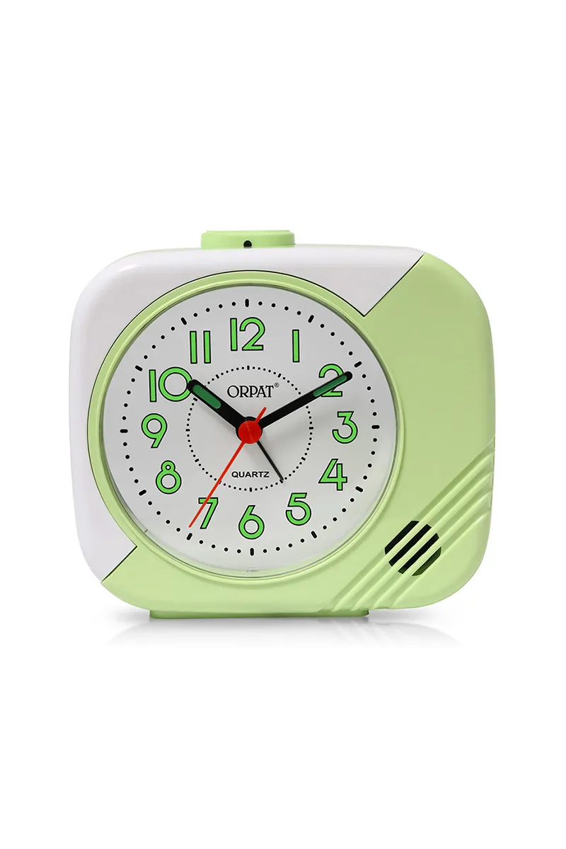 Orpat Plastic Time Piece Buzzer Alarm Clock - 207, Green - 12x10 Cm HK000184CLOCKGRE