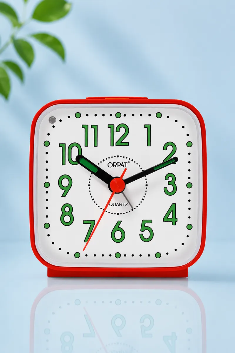 Orpat Plastic Time Piece Snooze Buzzer Alarm Clock - 167, Burgandy - 8x8 Cm HK000186CLOCKBUR