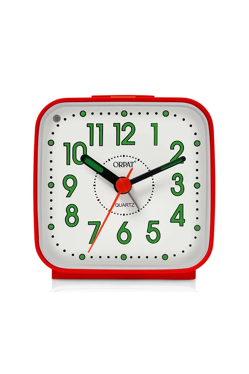 Orpat Plastic Time Piece Snooze Buzzer Alarm Clock - 167, Burgandy - 8x8 Cm HK000186CLOCKBUR