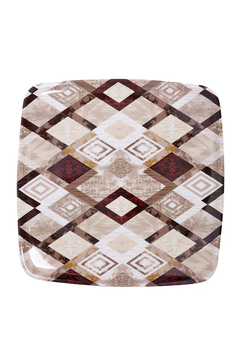 Melamine Petals SQ Half Plate, Brown - 19 CM HK000190PLABRO