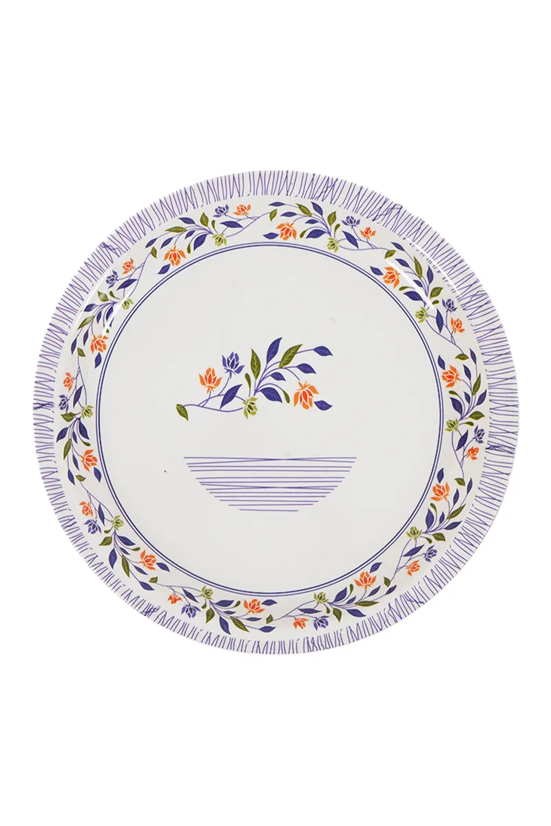 Plastic Star - 2 Thali, Orange & Blue - 30 CM HK000193PLAORG