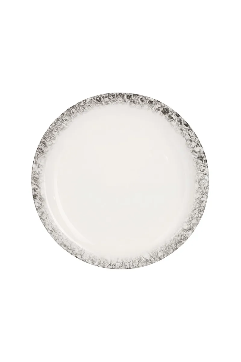 Melamine Printed Plate, Grey - 26 Cm