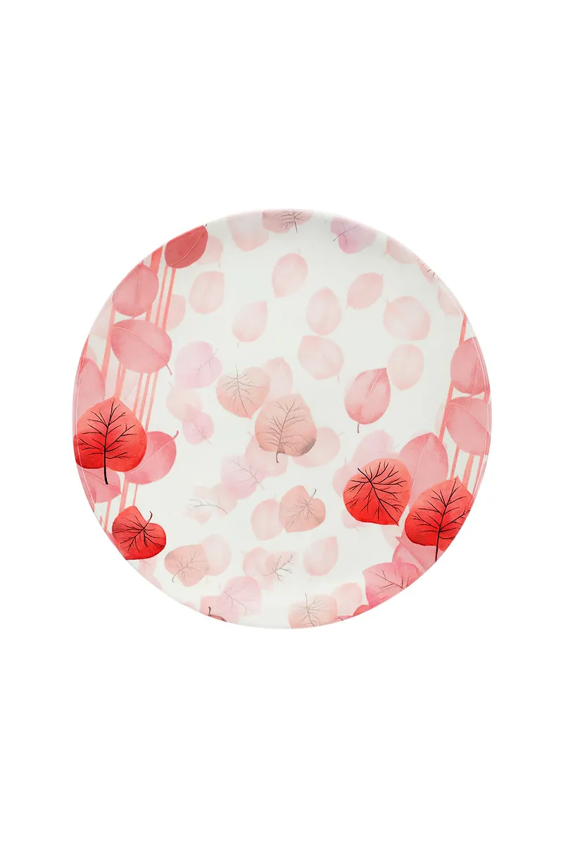 Melamine Floral Printed Plate, Pink - 28 Cm HK000211PLAPIN