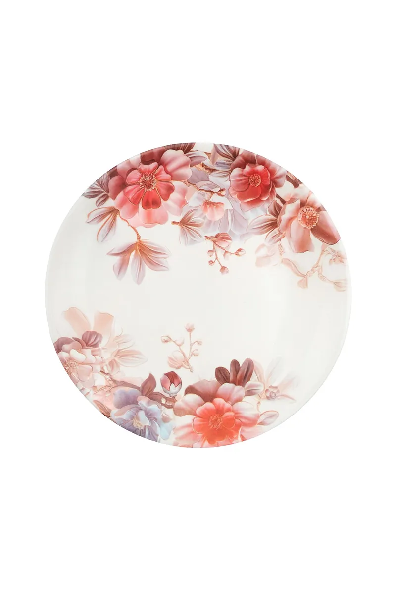 Melamine Floral Printed Plate, Multiclour - 26 Cm