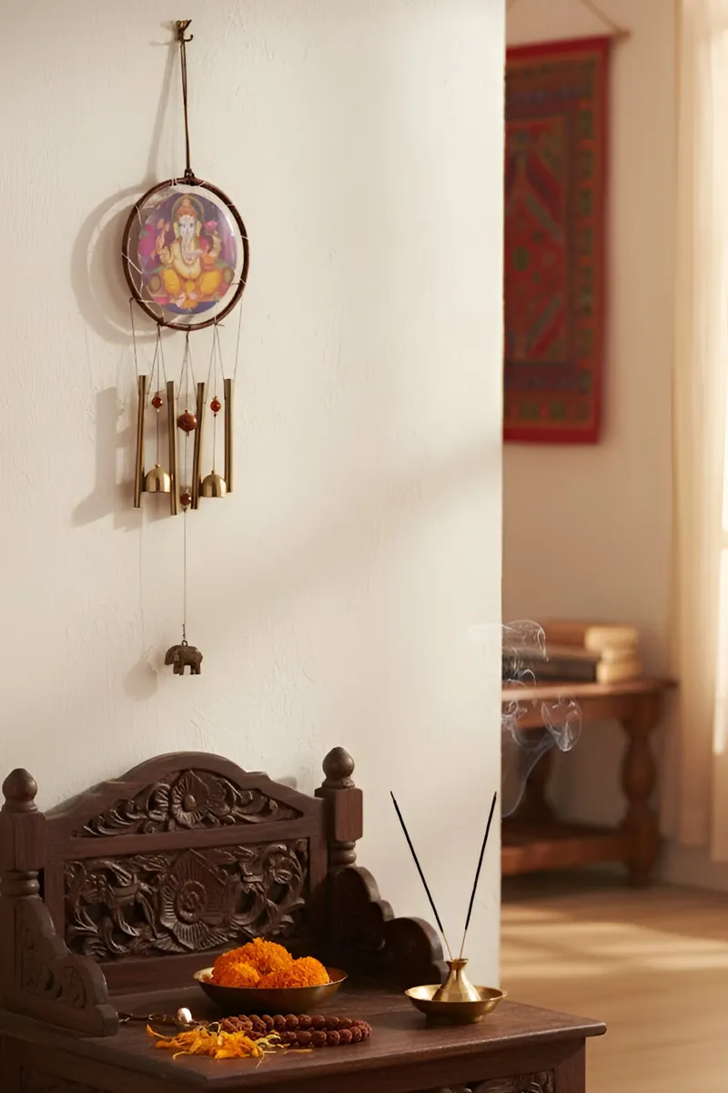 Decorative Wind Chime Bell for Outside Decor, Soothing Tones, Home Decor (Brown)