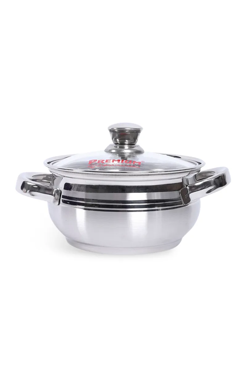 Premium Stainless Steel Serving & Cooking Dish with Lid - 1250 ML