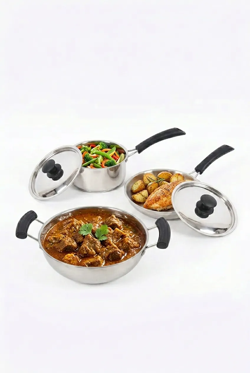 Premium Stainless Steel Cookware Set - 5 Pcs