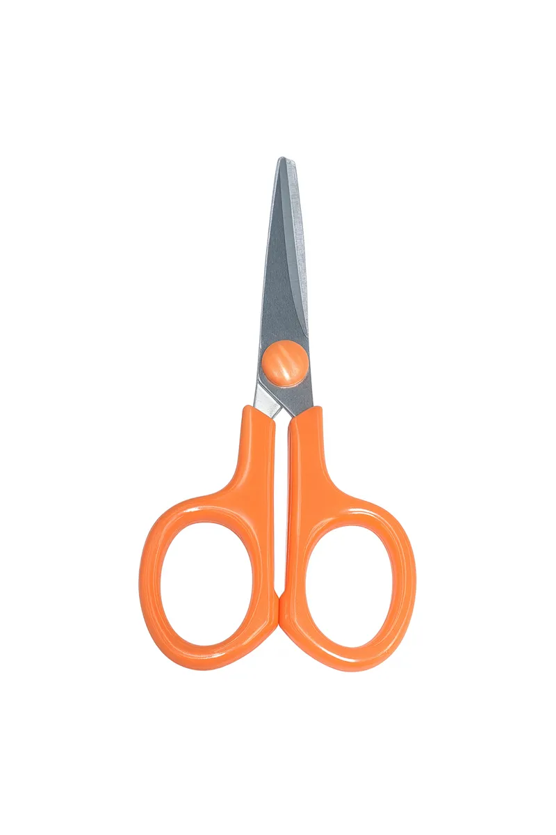 Plastic & Stainless Steel Multipurpose Scissor, Orange - 10 Cm