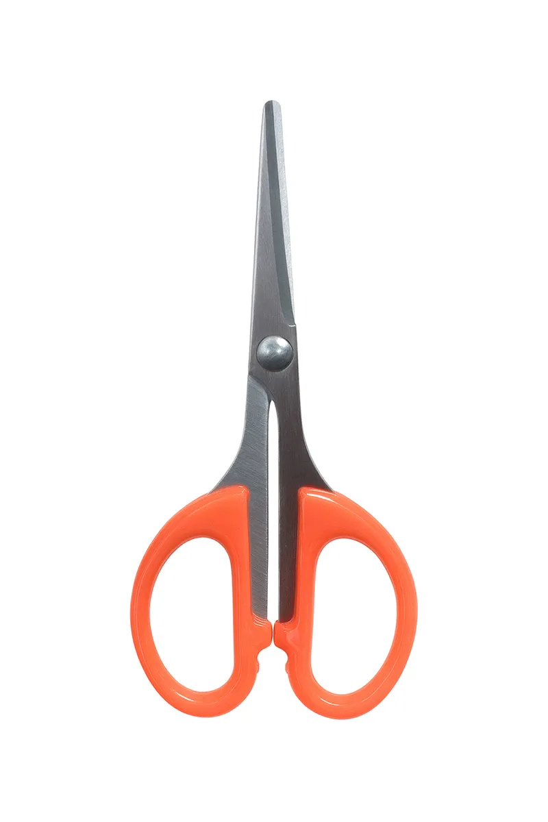 Plastic & Stainless Steel Multipurpose Scissor, Orange - 11 Cm