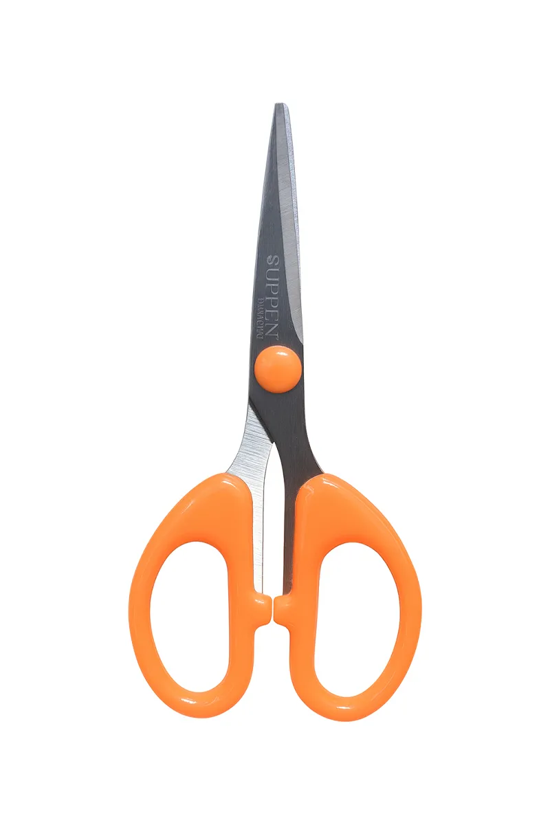 Plastic & Stainless Steel Multipurpose Scissor, Orange - 12 Cm