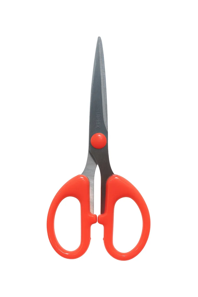 Plastic & Stainless Steel Multipurpose Scissor, Orange - 15 Cm