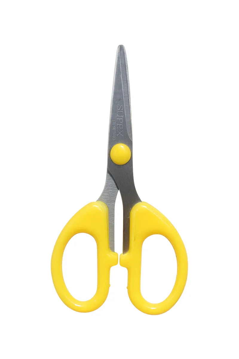 Plastic & Stainless Steel Multipurpose Scissor, Yellow - 15 Cm