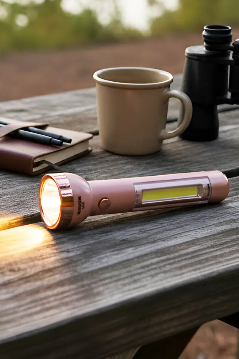 Rechargeable Pocket-Friendly LED Torch/Flashlight with Charger (Pink)