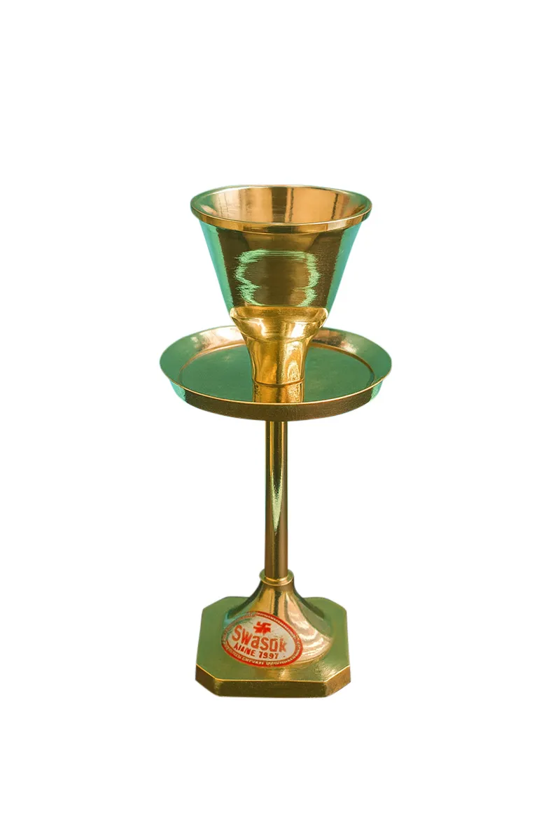 Brass Candle Stand, Gold - 4x12 Cm