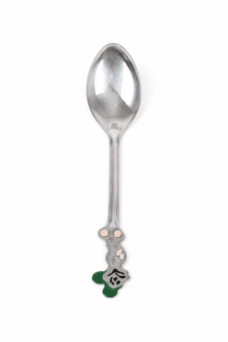 Stainless Steel Mickey Mouse Dessert Spoon, Green - 16 Cm