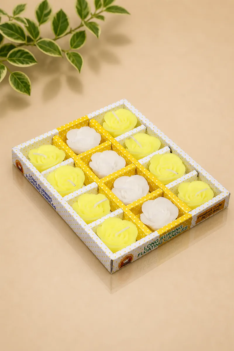 Aroma Floating Candle Set, Lemon - 12 pc