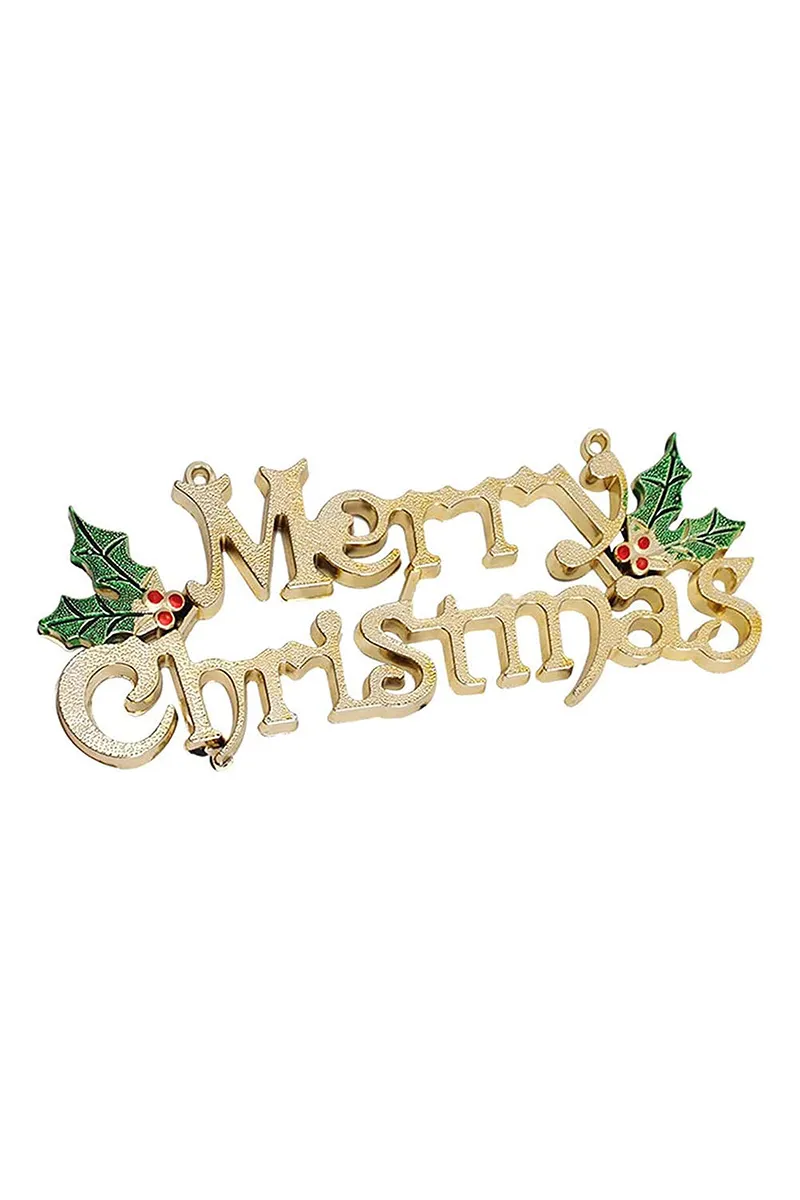 Merry Christmas Hanging Tag, Gold - 1 Pc