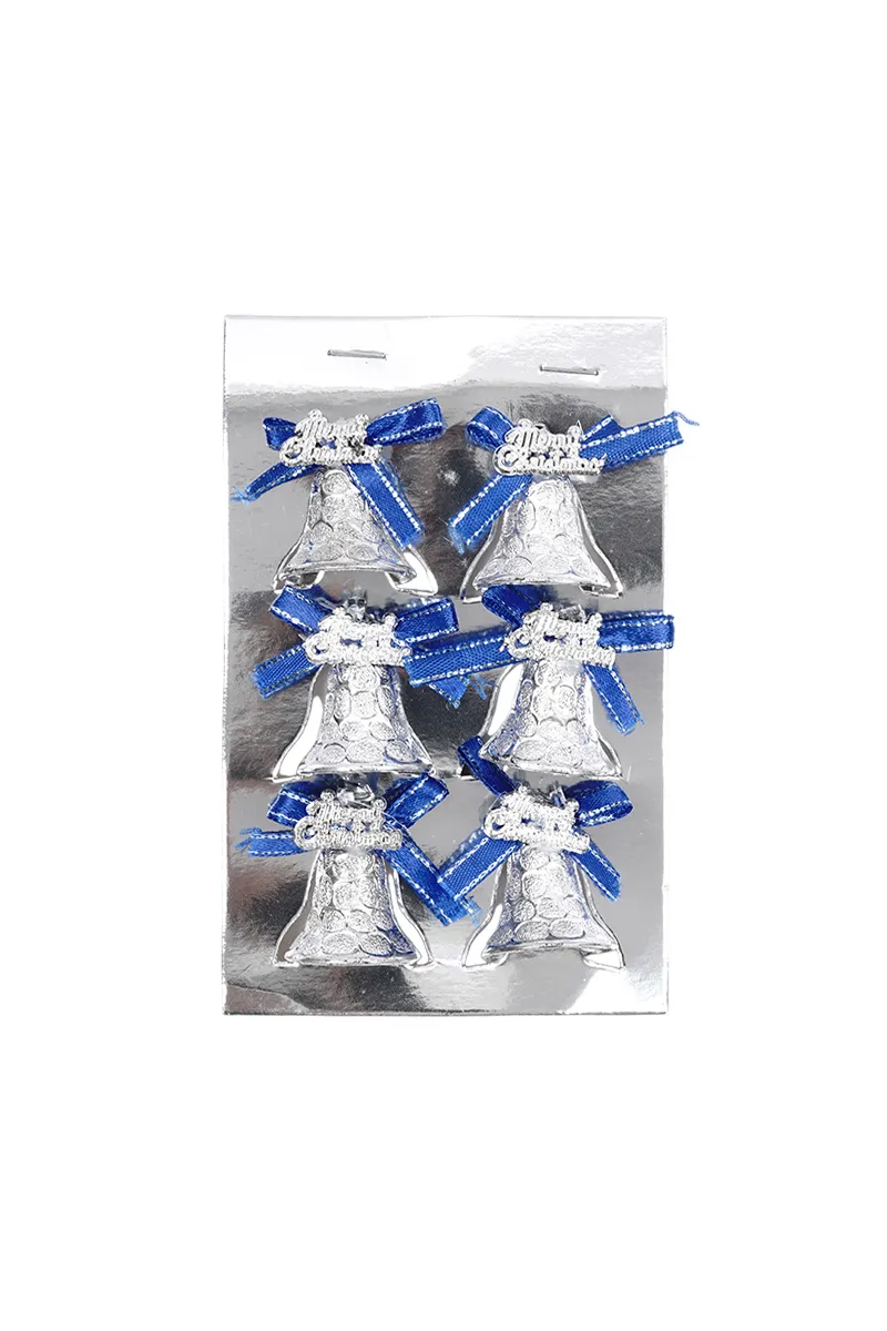 Christmas Decor Bell, Silver - 6 pcs
