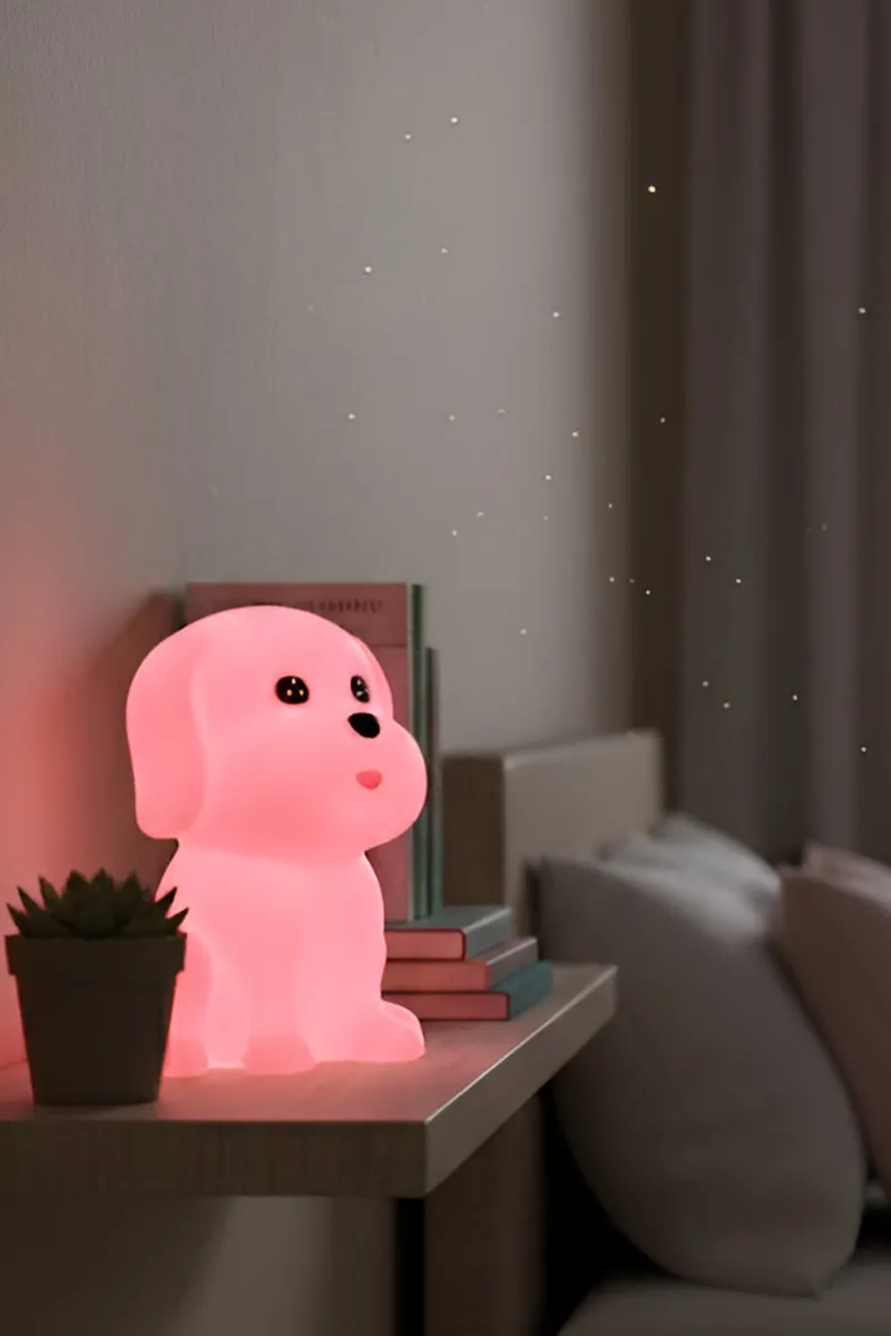 Plastic Cute Pet LED Light | Dog Design LED Night Lamp for Kids (Pink) HK000511PIN1