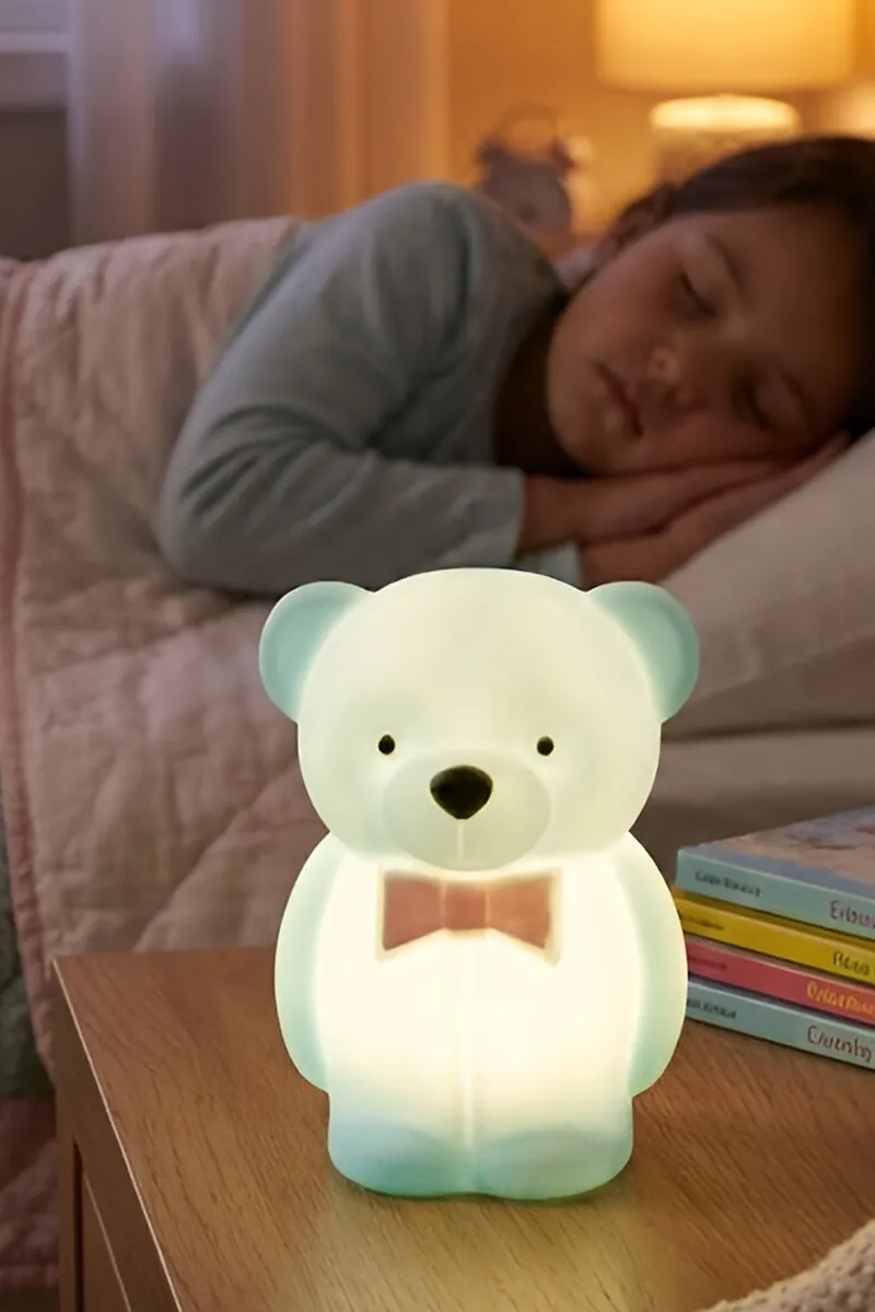 Plastic Cute Pet LED Light | Teddy Bear Design LED Night Lamp for Kids (Blue) HK000513BLU1