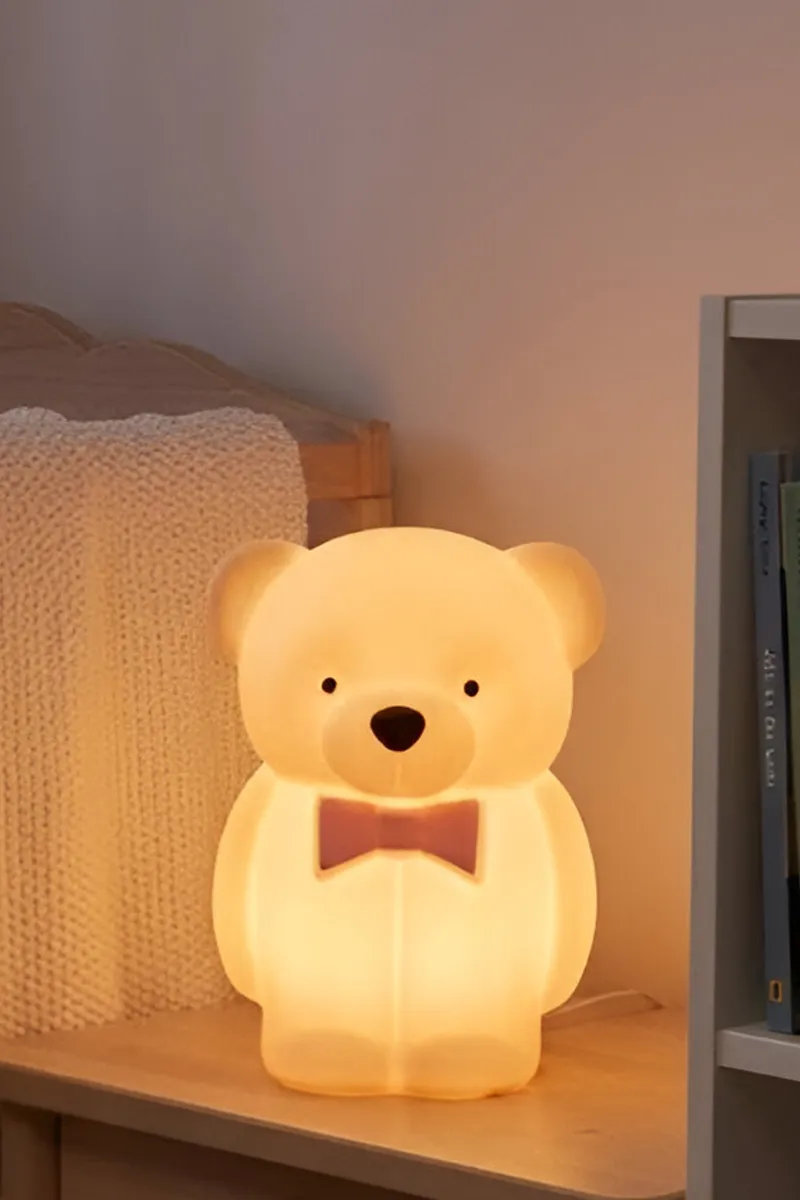 Plastic Cute Pet LED Light | Teddy Bear Design LED Night Lamp for Kids (Yellow) HK000513YEL1