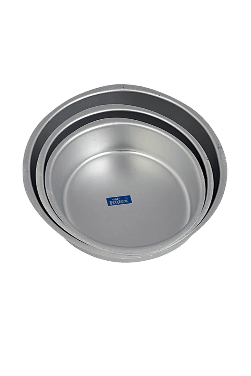 Round Shaped Aluminium Cake Mould Set - 3 pcs