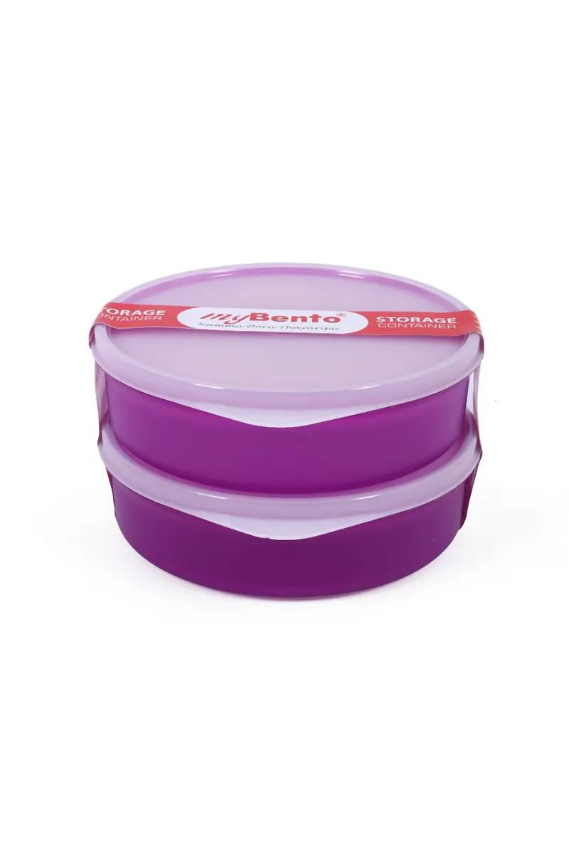 MyBento Plastic BPA Free Twin Store Container Set, Lavender - 390 ML