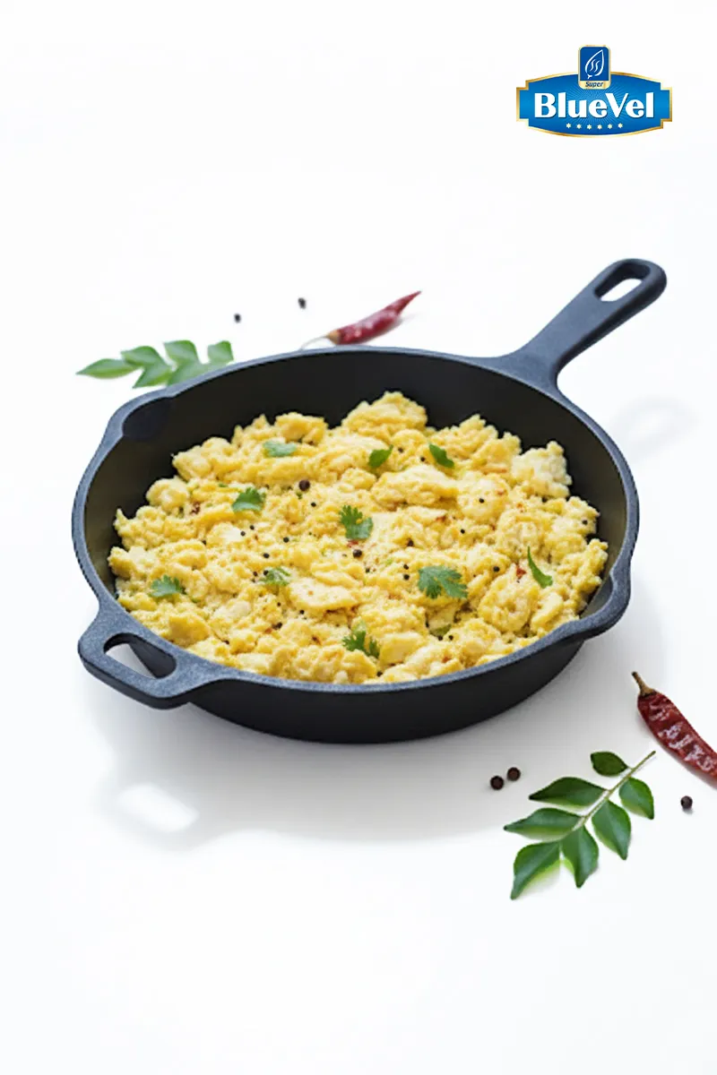 Bluevel Super Smooth Cast Iron Skillet Fry Pan, 8.5 Inch, 1200 ML, 100% Pure & Toxin-free, Pre-seasoned, Induction, Naturally Non-stick