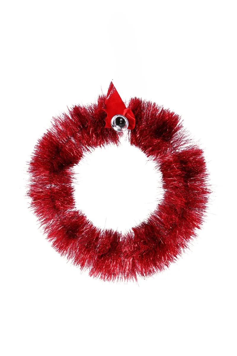 Christmas Decor Plastic Wreath, Red - 1pc