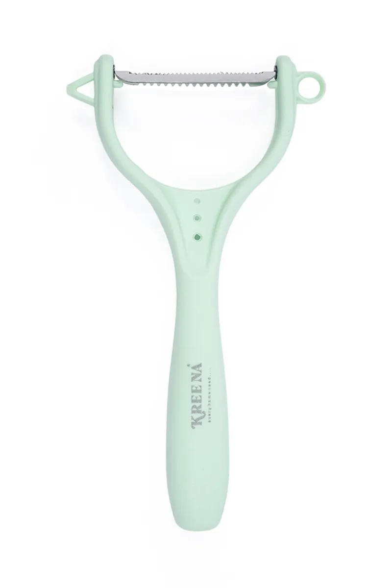 Plastic & Stainless Steel Peeler, Green - 14 Cm