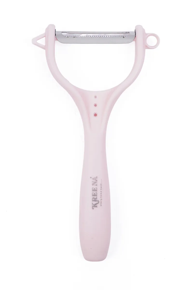 Plastic & Stainless Steel Peeler, Pink - 14 Cm
