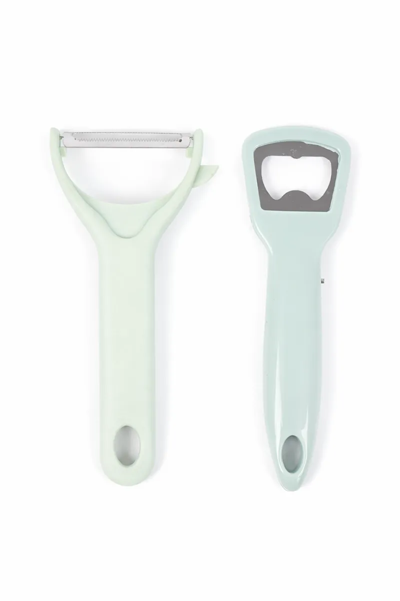 Plastic & Stainless Steel Opener and Peeler, Multicolour - 2pc