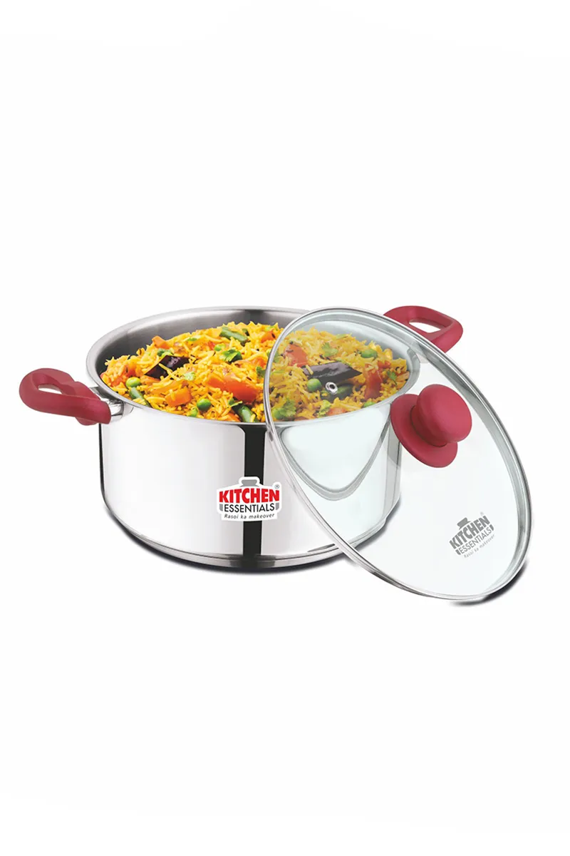 Kitchen Essential Stainless Steel Casserole with Lid - 5 Ltr