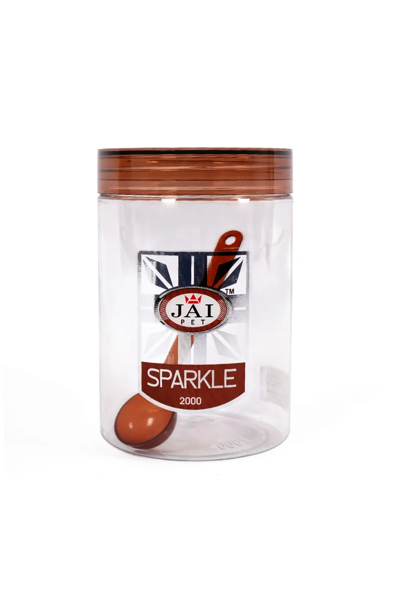 Jaipet Plastic Sparkle Container with Spoon - 2000 ML