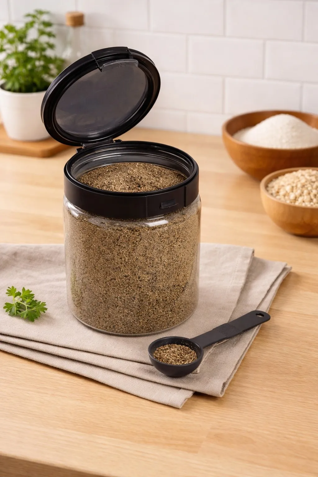 Jaipet Plastic Clipp-O Container with Spoon - 1200 ML