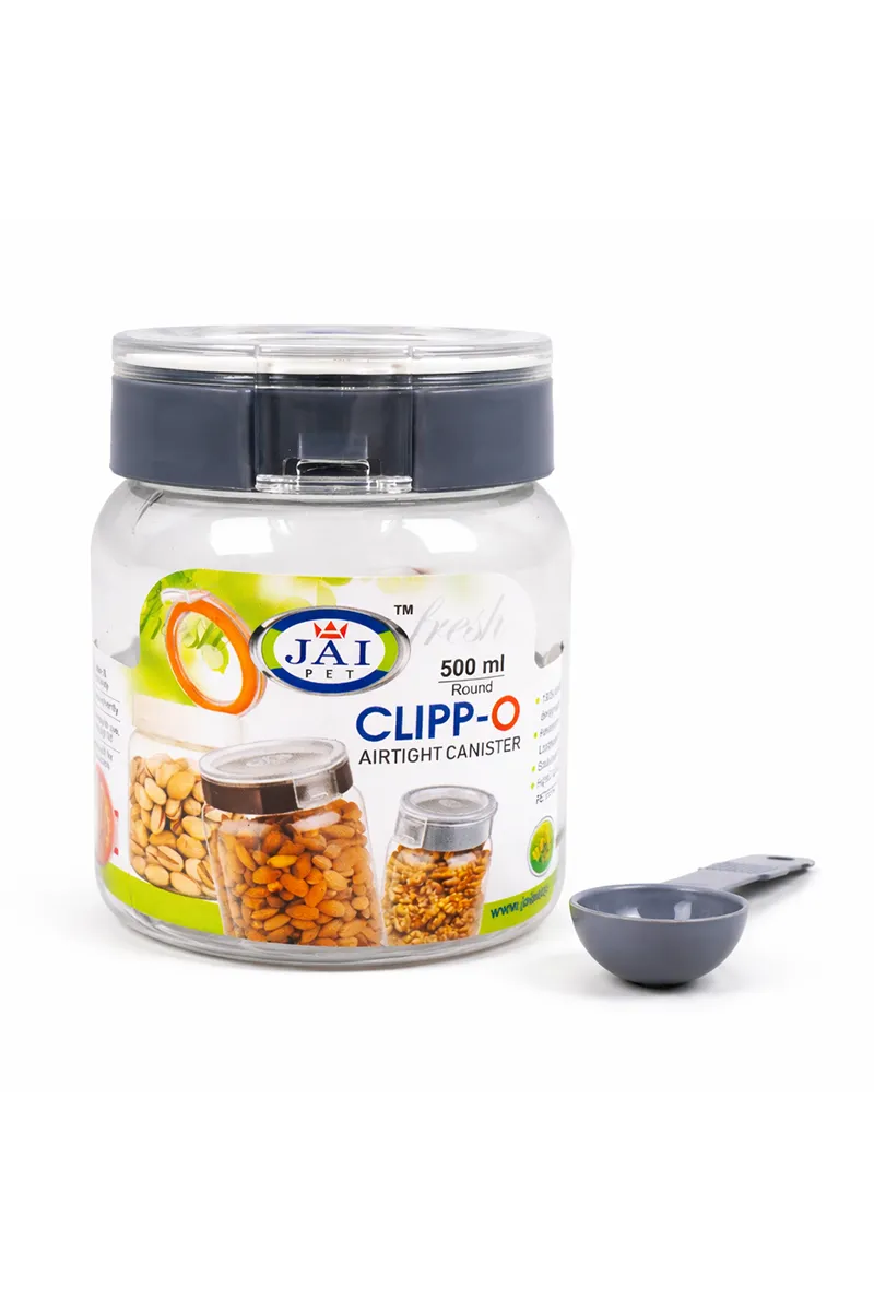 Jaipet Plastic Clipp-O Container with Spoon - 500 ML