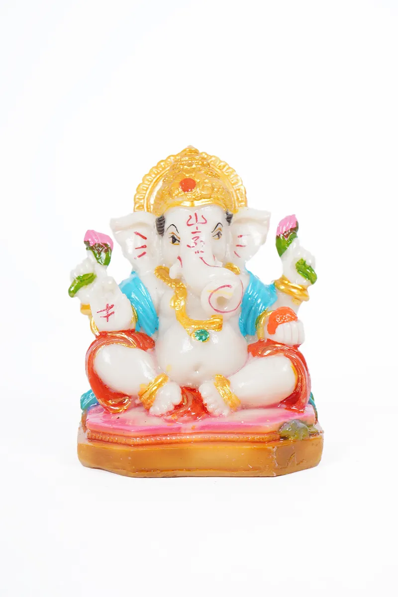 Lord Ganesh Decorative Idol, Blue - 8x10 Cm