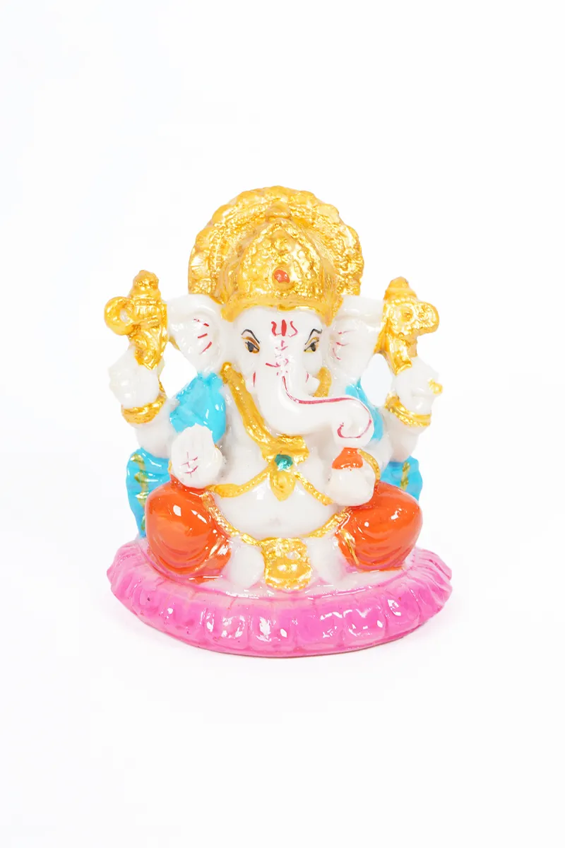 Lord Ganesh Decorative Idol, Blue - 8x10 Cm
