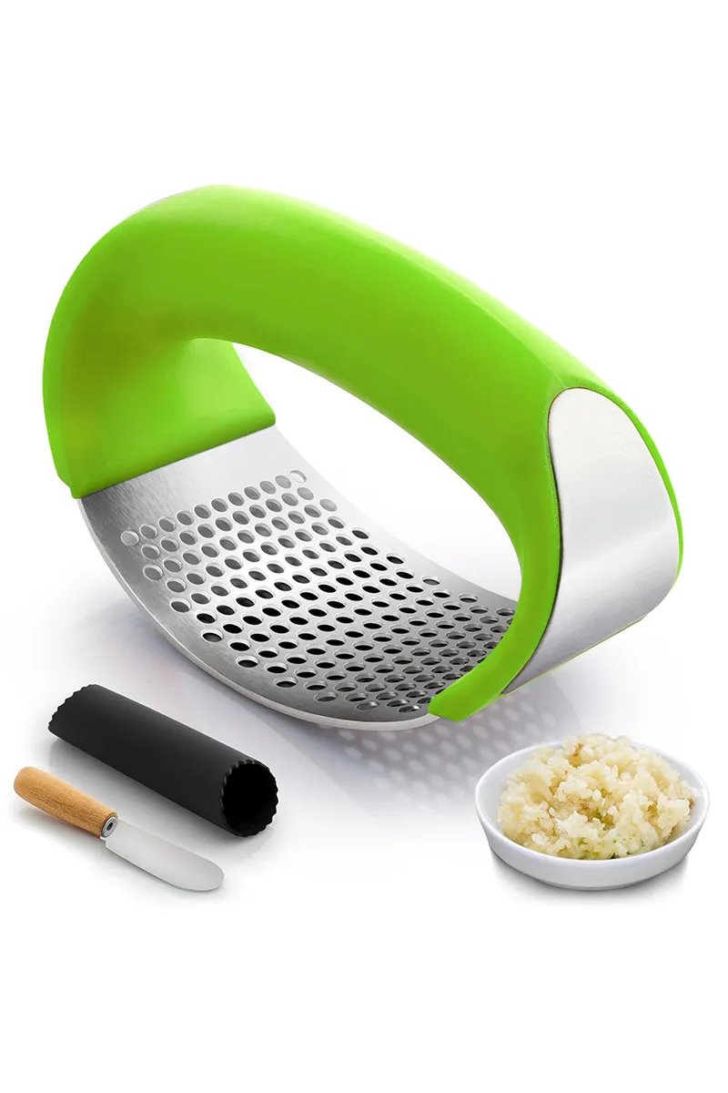 Stainless Steel Garlic Crusher with Plastic Handle - 10 Cm