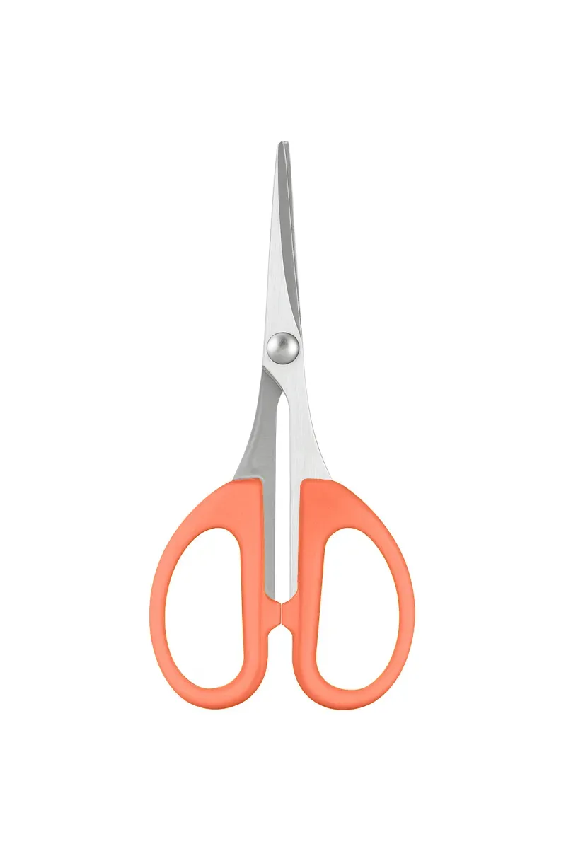 Plastic & Stainless Steel Multipurpose Scissor, Orange - 14 Cm