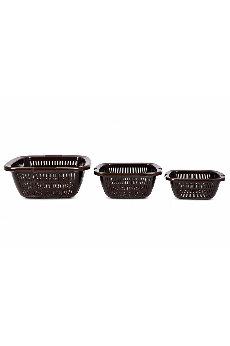 Plastic Della Storage Basket Set - 3 Pcs