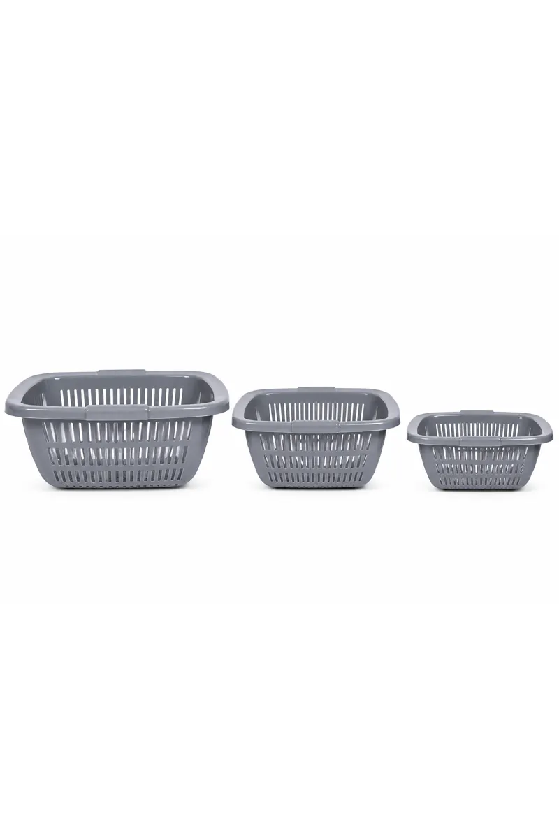 Plastic Della Storage Basket Set - 3 Pcs