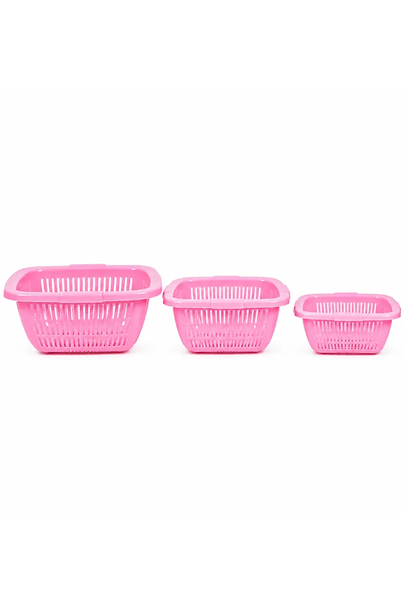 Plastic Della Storage Basket Set - 3 Pcs