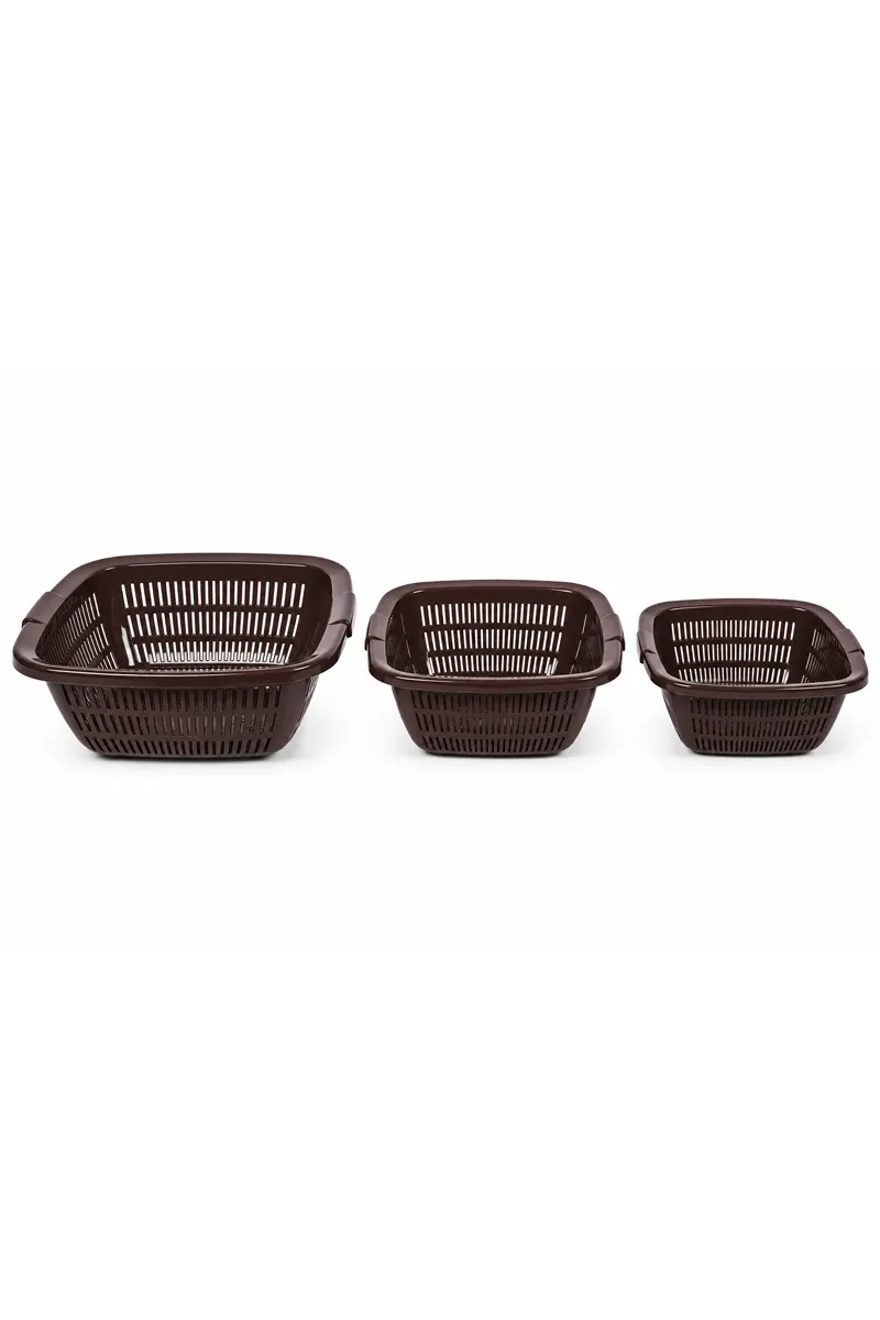 Plastic Della Storge Basket Set - 3 Pcs