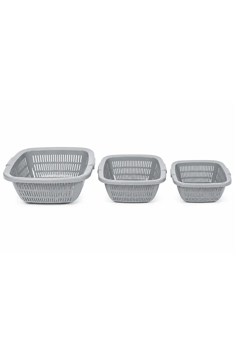 Plastic Della Storge Basket Set - 3 Pcs