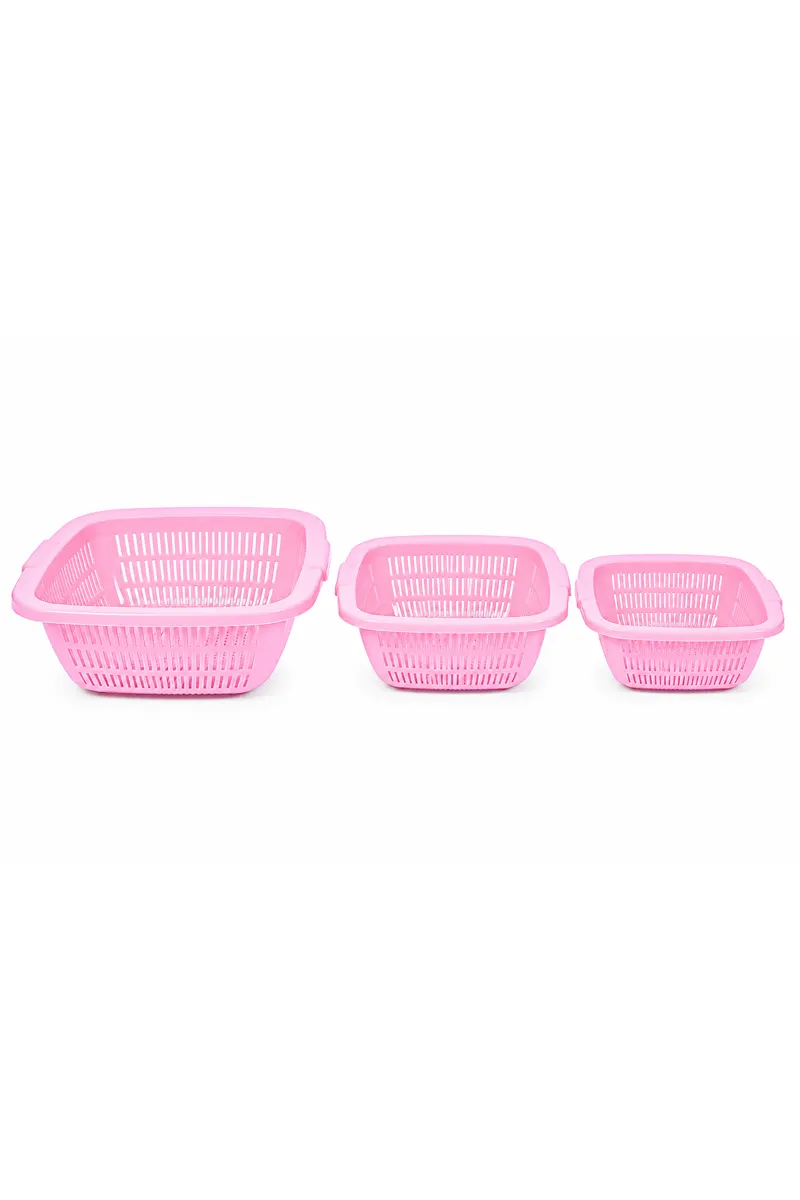 Plastic Della Storge Basket Set - 3 Pcs