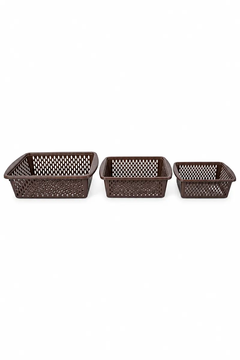 Plastic Mega Storage Basket Set - 3 Pcs