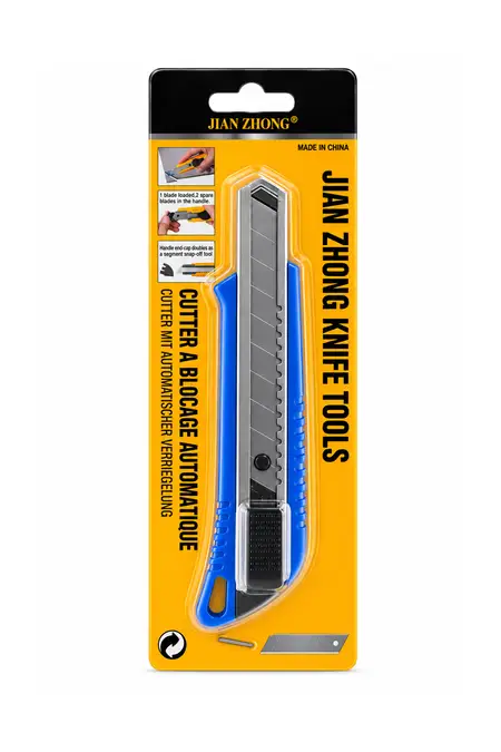 Cutter Knife_KVA-HN-23713, 18mm Wide Blade, 15 Cm - Blue HK2105KNIBLU